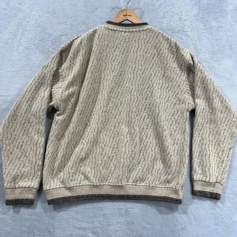 VTG 90s Sweater‎ Mens La Oatmeal Alaska Knit Style USA Made Western Y2K